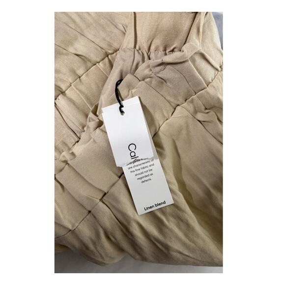 Calvin Klein Linen Blend Pull On Ruffle Trim Crop Pants Womens Size 1X New - Picture 9 of 9